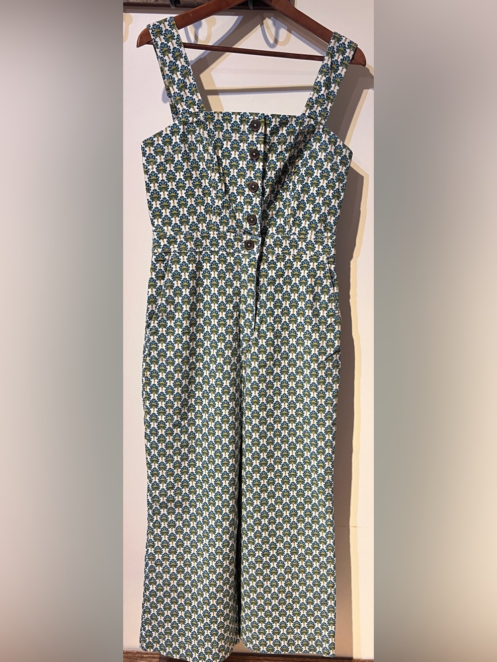 Anthropology The Portside Button-Front
Jumpsuit by Maeve Blue Green Size US 8 - Picture 3 of 5